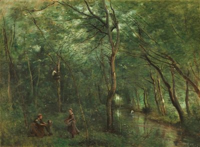 Languageille -samlere av Jean-Baptiste-Camille Corot